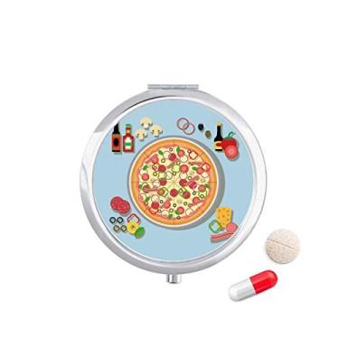 Imagem de Porta-comprimidos sortidos Pizza Italy Tomate Foods Pocket Medicine Storage Box Dispenser recipiente