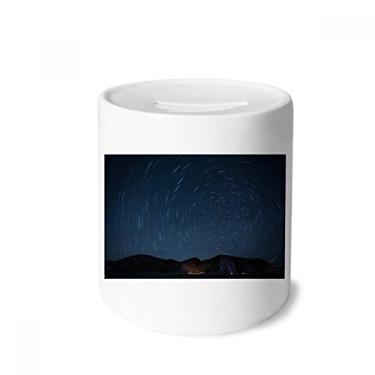 Imagem de DIYthinker Caixa de moedas de cerâmica Paisagem Estrelas Luzes Céu Noite Dinheiro Porta-moedas Presente