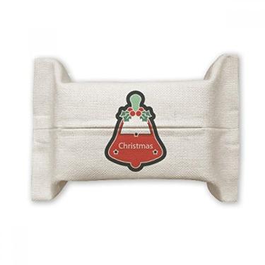 Imagem de Saco de linho de algodão com ícone de desenho de Natal e sinos de Natal