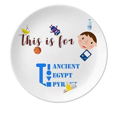 Imagem de Prato de porcelana pirâmide do Egito Antigo Prato Redondo Prato Menino