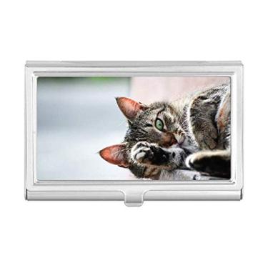 Imagem de Porta-cartões de visita com foto de gato e fotografia de animal