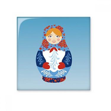 Imagem de Pedra adorna de tijolo vitrificado com estampa de bonecas russas com símbolo da Rússia