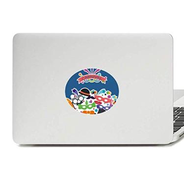Imagem de Óculos chapéu cabeça de chapéu feliz carnaval de Veneza, decalque de vinil com emblema gráfico para laptop