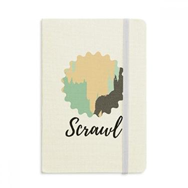 Imagem de Caderno com estampa de arte abstrata amarelo oficial de tecido capa dura diário clássico