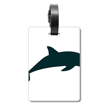 Imagem de Blue Ocean Streamline Bolsa de viagem de golfinho para natação, etiqueta para cartão de bagagem