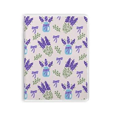 Imagem de Caderno de flores para decoração de lavanda, capa de chiclete, diário de capa macia