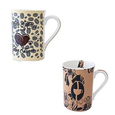 Imagem de Duas Canecas de Porcelana Café com leite