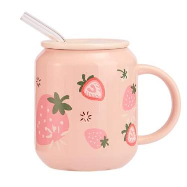 Imagem de PAYNAN 400 ml Frutas Summer Mugs Caneca criativa de cerâmica para chá de leite, escritório, casa, café, água, copo