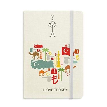 Imagem de Caderno de perguntas Heart Camel Lira com bandeira nacional de coqueiro clássico diário A5