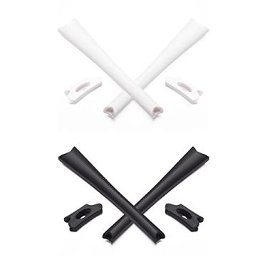 Imagem de Mryok Kits de substituição para fones de ouvido Oakley Flak Jacket/Flak Jacket XLJ/Flak Jacket óculos de sol ajuste asiático, Branco e preto