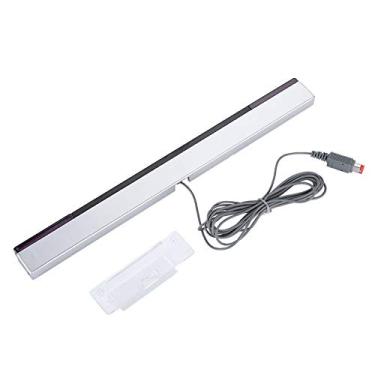Imagem de Asixxsix Barra de sensor de raio de sinal infravermelho, barra de sensor de jogo infravermelha com barra de sensor com suporte com fio, para WII U Wii Consol para WII