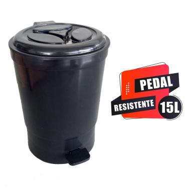 Imagem de Lixeira Banheiro Pedal 15 Litros Plástico Cesto Escritório