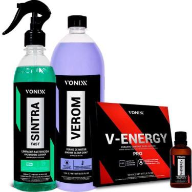 Imagem de Limpeza E Vitrificação Motor Verom V-Energy + Sintra Vonixx