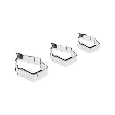 Imagem de Conjunto 3 peças Cortador Biscoito Cupcake Glacê, Aço Inox, Brinox