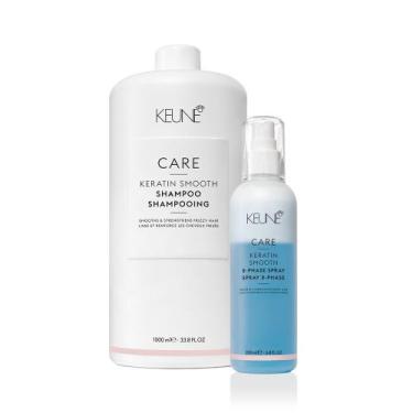 Imagem de Kit Keune Care Keratin Smooth Shampoo Litro Phase (2 Produtos) - Keune