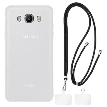 Imagem de Shantime Capa para Samsung Galaxy J7 2016 + cordões universais para celular, pescoço/alça macia de silicone TPU capa protetora para Samsung Galaxy J7 2016 (5,5 polegadas)