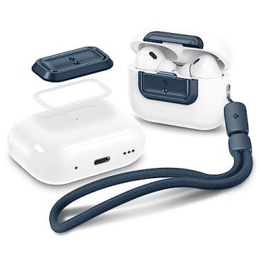 Imagem de Spigen Lock Fit M [EZ FIT] Dispositivo de Bloqueio compatível com AirPods Pro 2nd Generation/AirPods Pro Fechadura de Caixa com Cordão [Inclui kit de Instalação] - Metal Slate