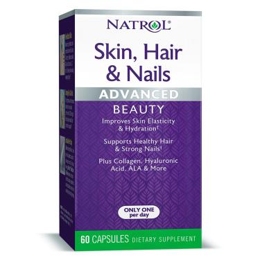 Imagem de Hair Skin e Nails Advanced 5,000mcg Biotina (60 caps) Natrol