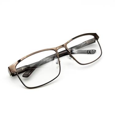Imagem de Óculos Sem Grau Masculino Metal Armação Grande Receituário - Master Wo