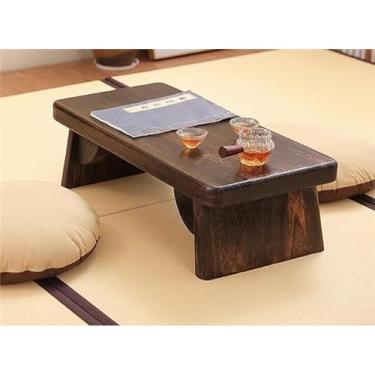 Imagem de Mesa lateral mesa ferroviária chão quatro longos de madeira sala de hóspedes centro laptop mesa de madeira mesa de laptop mesa de centro para sala de estar (tamanho: L)