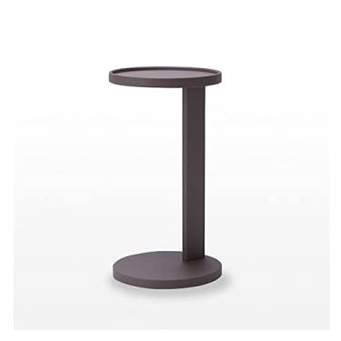 Imagem de Mesa lateral redonda mesa lateral moderna escritório sala de estar sofá lateral metal pequena mesa de centro quarto mesa de cabeceira decoração de casa mesa de canto de metal mesa de centro para sala de estar (cor: B)
