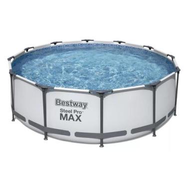 Imagem de Piscina Estrutural Redonda Bestway 9.150 Litros 366M Diâmetro Cinza De