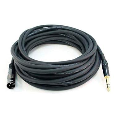 Imagem de Monoprice Cabo de ouro 16AWG 104765 Premier Series XLR macho para TRS macho de 0,6 cm (1/4")