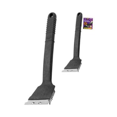 Imagem de Escova Limpa Grelha Aço Churrasqueira Com Cabo E Espátula
