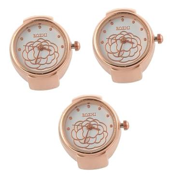 Imagem de TENDYCOCO 3 peças de anel relógio feminino relógio de corrida anéis para homens relógios esportivos para homens mulheres relógio decorativo corredores relógio relógio de dedo anel rosas anel esportivo