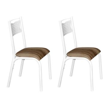 Imagem de Conjunto Com 2 Cadeiras Para Sala De Jantar Poeme Branco/capu