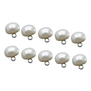 Imagem de Operitacx 200 Unidades botão acessórios brancos botões redondos de metal contas planas Botões de costura Botões de plástico olhos de boneca acessórios faça você mesmo camisa Fivela mulheres