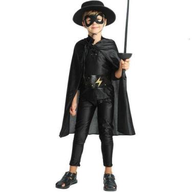 Imagem de Fantasia Capa Zorro Infantil Vampiro Bruxo Ou Bruxa - Indiachina