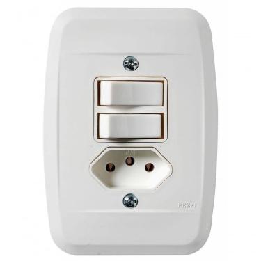 Imagem de Interruptor Simples 2 T.s + Tomada 20a Embutir Branca 45107 - Pezzi
