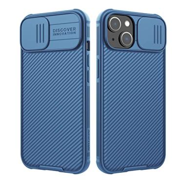 Imagem de Nillkin Capa projetada para iPhone 14 Plus com capa para câmera, capa CamShield Pro com proteção para câmera deslizante, capa fina à prova de choque para iPhone 14 Plus de 6,7 polegadas, azul