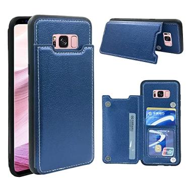 Imagem de Capa compatível com Samsung Galaxy S8 Plus com suporte magnético para cartão de crédito, suporte traseiro magnético, acessórios de celular, capa flip para Glaxay S8plus S 8 8plus 8S Edge S8+ SM-G955U