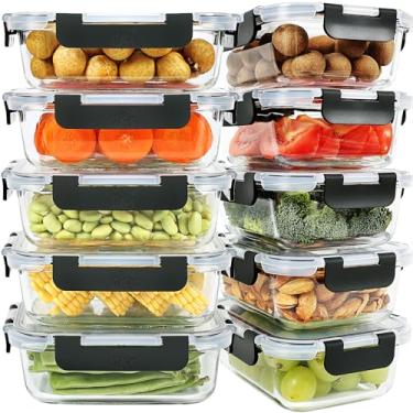Imagem de DAS TRUST 10 Pack Glass Meal Prep Containers Microwave Safe Meal Prep Bowls Food Storage Containers Glass Food Prep Containers with Lids Lunch Containers for Adults Meal Prep Lunch Box Bento Boxes