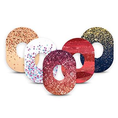 Imagem de ExpressionMed - Adesivo para Dexcom G7 (pacote com 5) - Feito nos EUA, impermeável, suporte dividido, fita CGM (Shimmer & Shine)