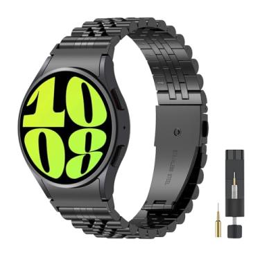 Imagem de Pulseiras de metal sem lacunas para Samsung Galaxy Watch7 FE 4 5 6 Classic de 43 mm e 47 mm/Watch 5pro de 45 mm/Watch4 Classic de 42 mm e 46 mm, para Galaxy Watch7 6, 5, 4 FE, 40 mm e 44 mm