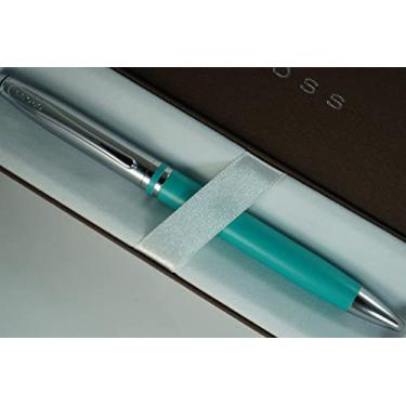 Imagem de Cross Limited Collection Barril clássico Avitar fosco azul-petróleo com compromissos cromados polidos e anel médio de assinatura combinando, caneta de presente de luxo de ponta média