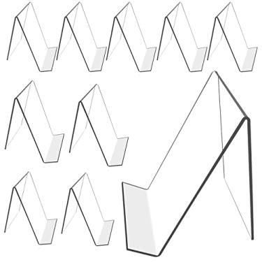 Imagem de 10 peças de suporte de acrílico para exibição de livros de 15 cm x 10 cm, cavalete transparente sem borda para tablet para exibir livros, fotos, cadernos, CDs, obras de arte, etc