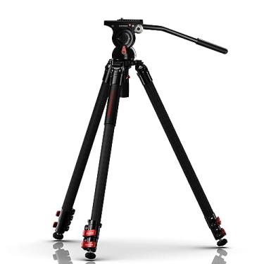Imagem de IFOOTAGE Gazelle TC7 Carbon Camera Tripod, Professional Video Tripod 3 Sections with Quick Release Handle,Komodo K5S Video Fluid Head for Professional Photographyand Video Production(Suit