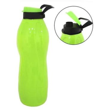 Imagem de Garrafa Squeeze de plástico com alça para transporte 1Litro Verde Neon-Unissex