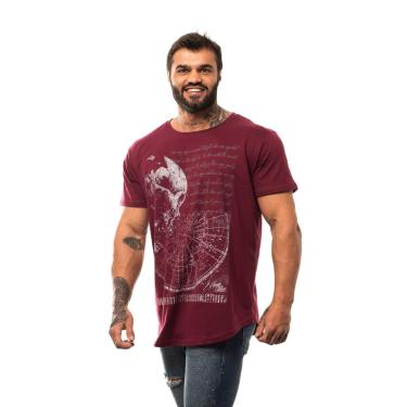 Imagem de Camiseta Longline Premium Masculina MXD Conceito World Skull-Masculino