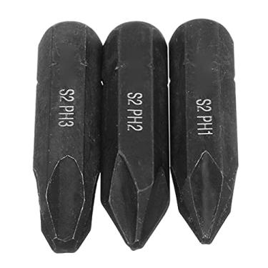Imagem de CATSELURRY Chave de fenda preta 8 mm parafuso de liga de aço broca magnética forte resistente ao desgaste PH1 / PH2 / PH3 conjunto de 3 ferramentas