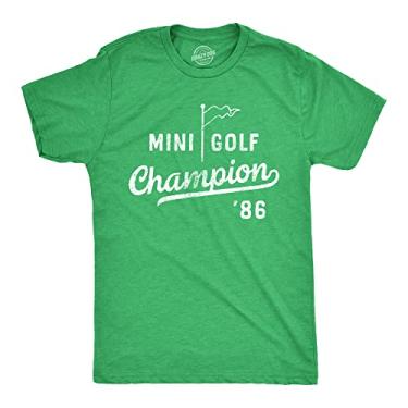 Imagem de Camiseta masculina Mini Golf Champion divertida retrô Putt Putt Champ, camiseta estampada para homens, Verde mesclado - GOLF, G