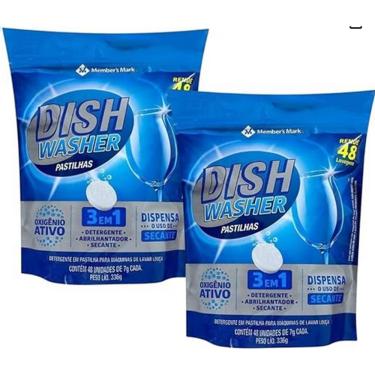 Imagem de Kit 2 Sabão Detergente Lava Louças Dish Washer 96 Pastilhas