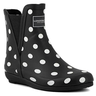 Imagem de LONDON FOG Bota de chuva feminina Piccadilly, Preto/branco, 36