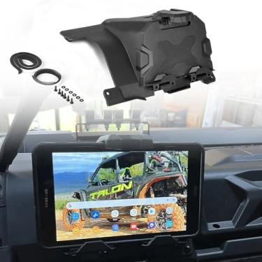 Imagem de RUNNING PANTHER Suporte de dispositivo eletrônico para Can-Am Defender, suporte de telefone GPS iPad Tablet com caixa de armazenamento bandeja organizadora para Can-Am Defender HD5 HD7 HD8 HD9 HD10