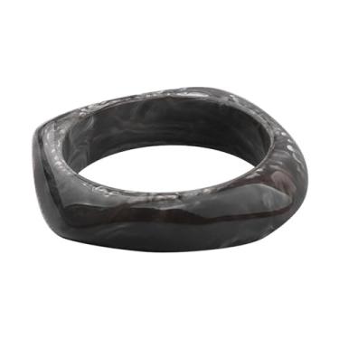 Imagem de Caiyao Pulseira de resina acrílica colorida, pulseiras, placa de acetato de tartaruga, vintage, grande, irregular, geométrica, pulseira de plástico para mulheres, joias de meninas adolescentes, Metal,