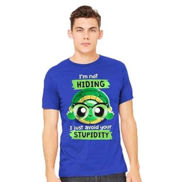 Imagem de TeeFury - Tartaruga inteligente - camiseta masculina animal, Azul marino, XXG